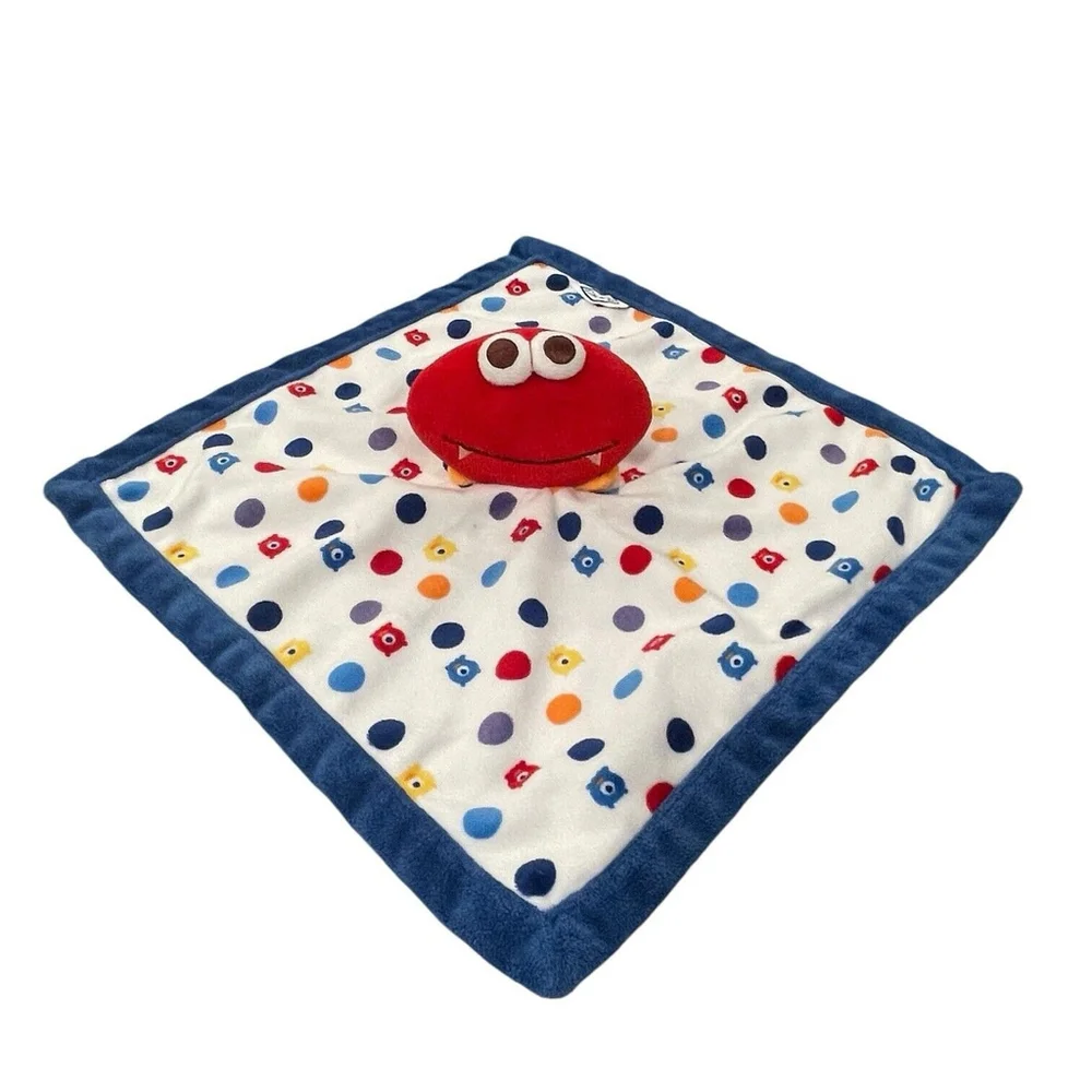 Graco Monsters Lovey Security Blanket Plush Alien Dots Red Blue Primary Colors